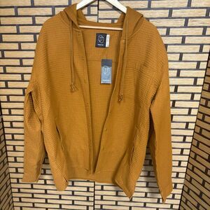 Original Use Brown Waffle Knit Zip Up Jacket Size Large